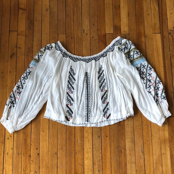 Linen embroidered crop top - Picture 4 of 4